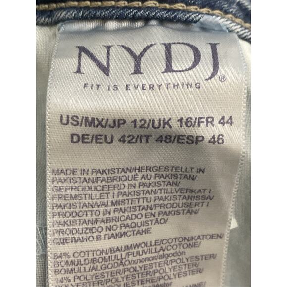NWT NYDJ Jeans 12 Womens Stoney Blue Marilyn Straight High Rise Stretch Denim - Picture 11 of 12